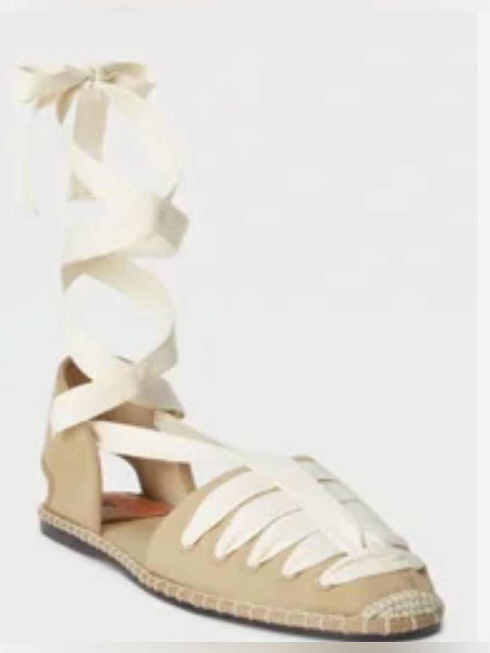 Polo by Ralph Lauren Cream and Tan Lace-Up Espadrille